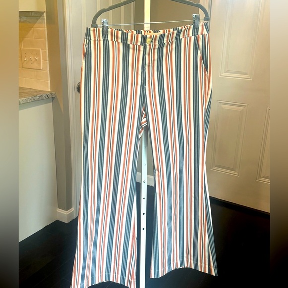 Anthropologie Low-Rise Striped Flare Pants - Picture 6 of 11